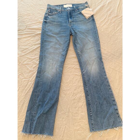 Mother Superior NWTOutsider Flood Fray mid blue denim wash jeanssize 26